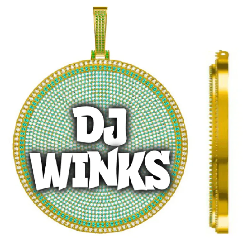 CUSTOM LETTER NECKLACE 3D BIG DISC sold by The GUU Shop