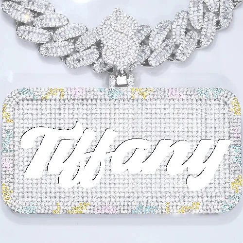 CUSTOM LETTER NECKLACE 3D COLORFUL SQUARE sold by The GUU Shop