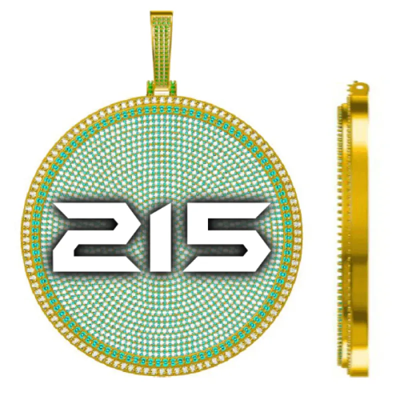 CUSTOM LETTER NECKLACE 3D BIG DISC sold by The GUU Shop