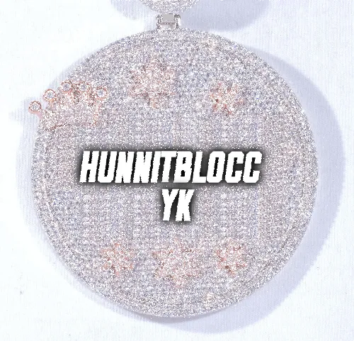 CUSTOM LETTER NECKLACE 3D BIG CROWN DISC sold by The GUU Shop