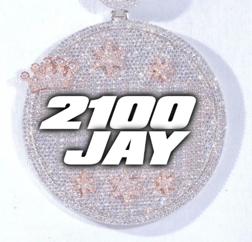 CUSTOM LETTER NECKLACE 3D BIG CROWN DISC made by The GUU Shop