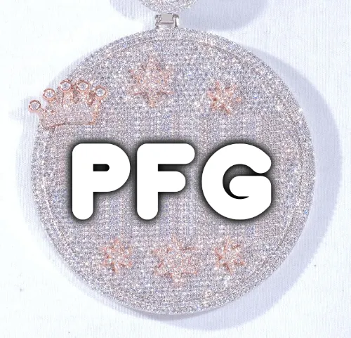 CUSTOM LETTER NECKLACE 3D BIG CROWN DISC sold by The GUU Shop