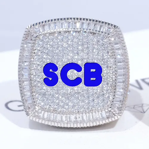 CUSTOM LETTER 3D ICED RING sold by The GUU Shop