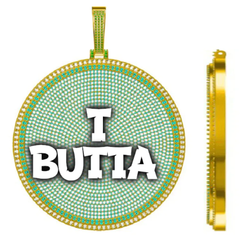 CUSTOM LETTER NECKLACE 3D BIG DISC sold by The GUU Shop