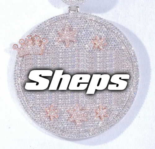 CUSTOM LETTER NECKLACE 3D BIG CROWN DISC sold by The GUU Shop