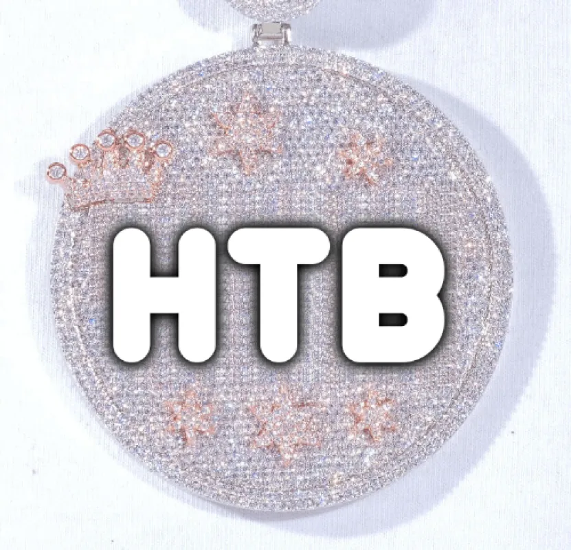 CUSTOM LETTER NECKLACE 3D BIG CROWN DISC sold by The GUU Shop