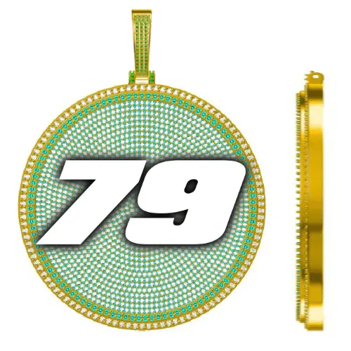 CUSTOM LETTER NECKLACE 3D BIG DISC sold by The GUU Shop