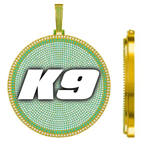 CUSTOM LETTER NECKLACE 3D BIG DISC sold by The GUU Shop