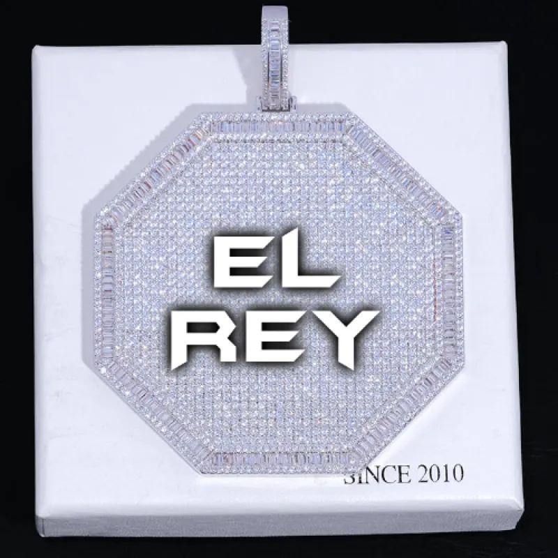 CUSTOM LETTER NECKLACE 3D BIG OCTAGON sold by The GUU Shop