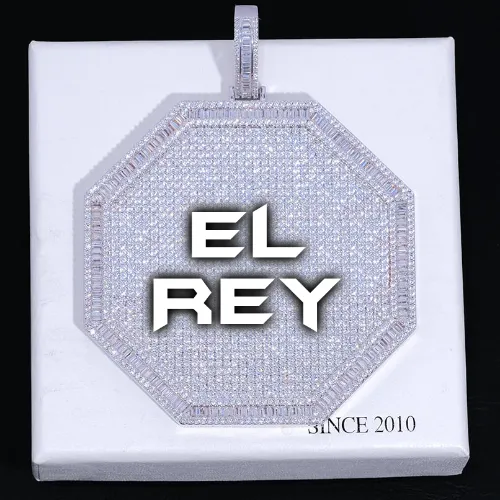 CUSTOM LETTER NECKLACE 3D BIG OCTAGON sold by The GUU Shop