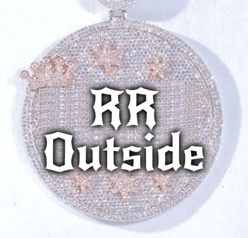 CUSTOM LETTER NECKLACE 3D BIG CROWN DISC sold by The GUU Shop