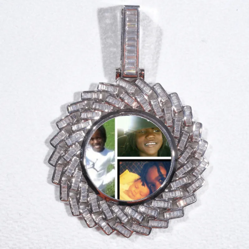 Large 3D Baguette Custom Picture Pendant sold by The GUU Shop