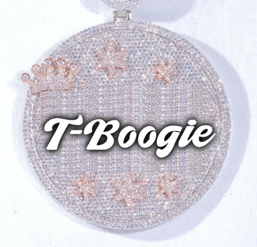 CUSTOM LETTER NECKLACE 3D BIG CROWN DISC sold by The GUU Shop