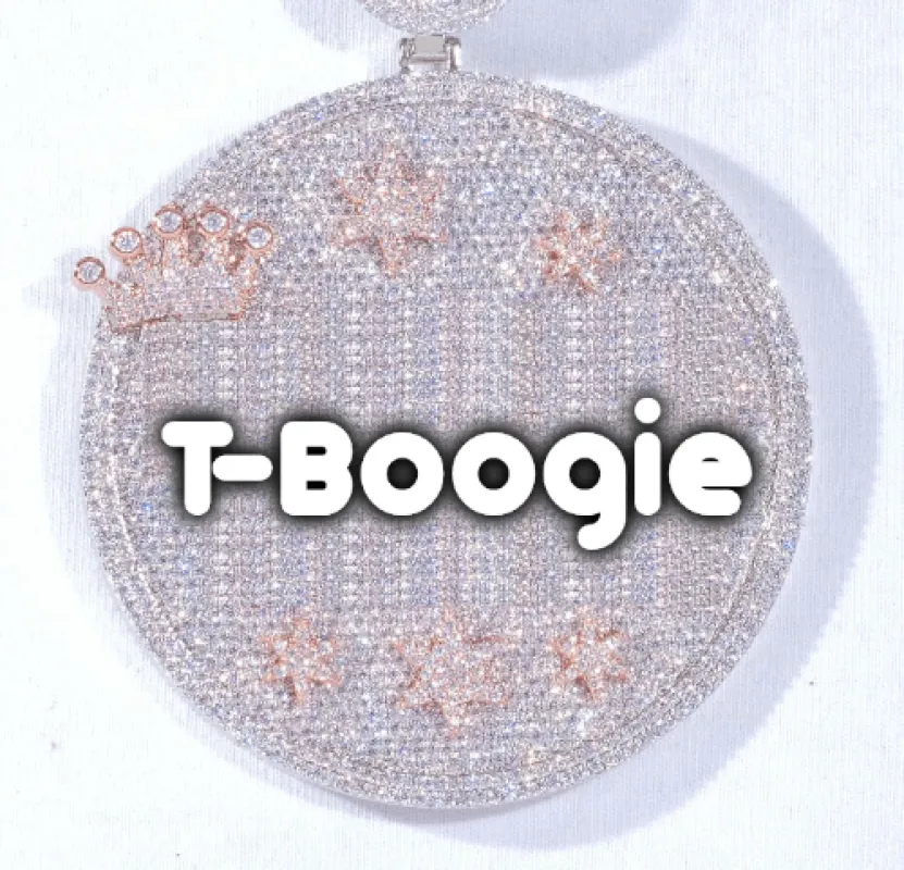 CUSTOM LETTER NECKLACE 3D BIG CROWN DISC sold by The GUU Shop