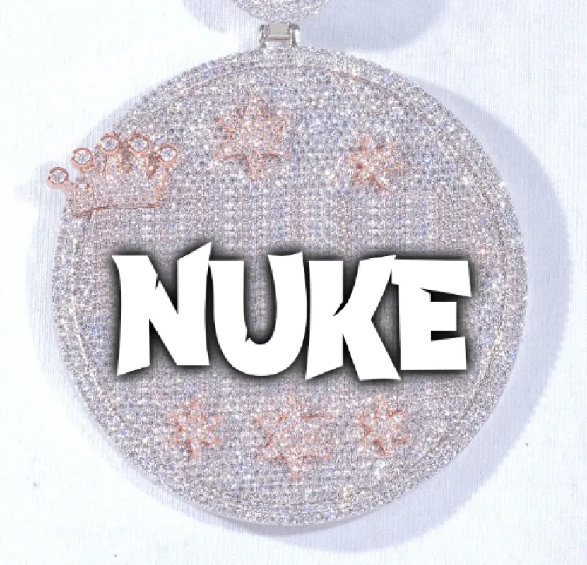 CUSTOM LETTER NECKLACE 3D BIG CROWN DISC made by The GUU Shop