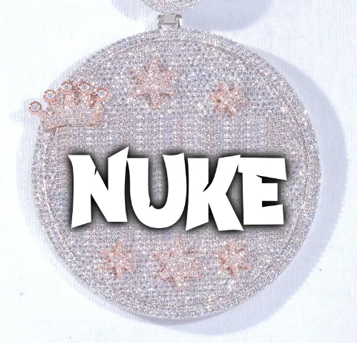 CUSTOM LETTER NECKLACE 3D BIG CROWN DISC sold by The GUU Shop