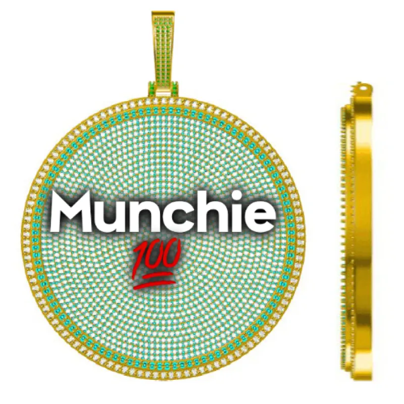 CUSTOM LETTER NECKLACE 3D BIG DISC sold by The GUU Shop