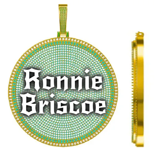 CUSTOM LETTER NECKLACE 3D BIG DISC sold by The GUU Shop