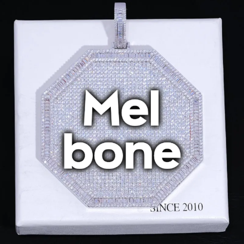 CUSTOM LETTER NECKLACE 3D BIG OCTAGON sold by The GUU Shop