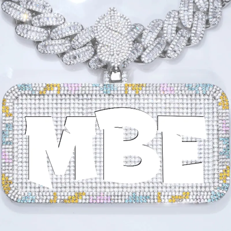 CUSTOM LETTER NECKLACE 3D COLORFUL SQUARE sold by The GUU Shop