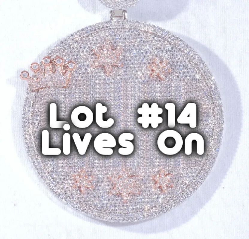 CUSTOM LETTER NECKLACE 3D BIG CROWN DISC sold by The GUU Shop