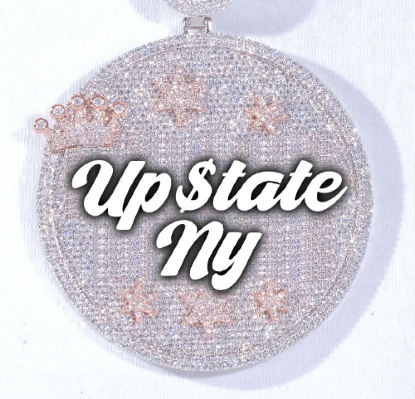 CUSTOM LETTER NECKLACE 3D BIG CROWN DISC sold by The GUU Shop