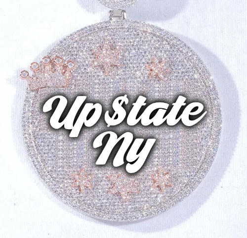 CUSTOM LETTER NECKLACE 3D BIG CROWN DISC sold by The GUU Shop