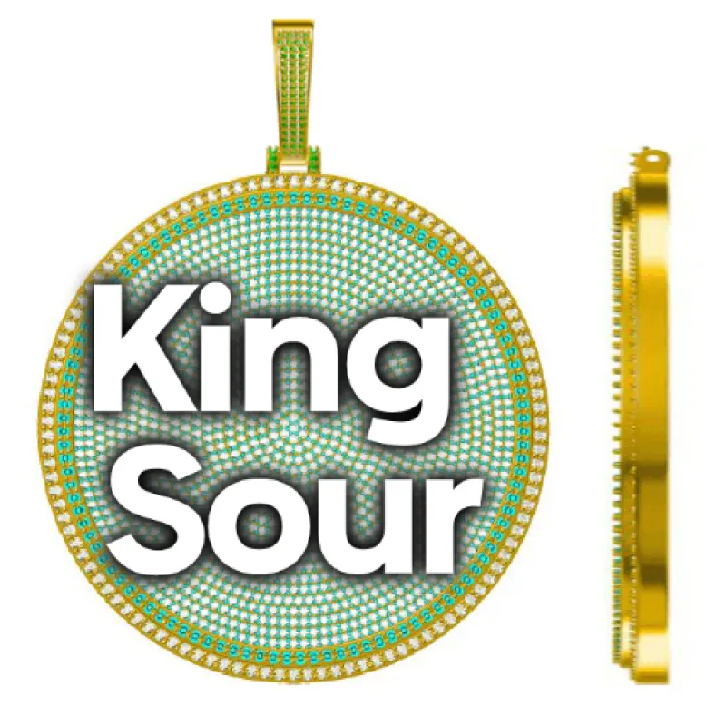 CUSTOM LETTER NECKLACE 3D BIG DISC sold by The GUU Shop