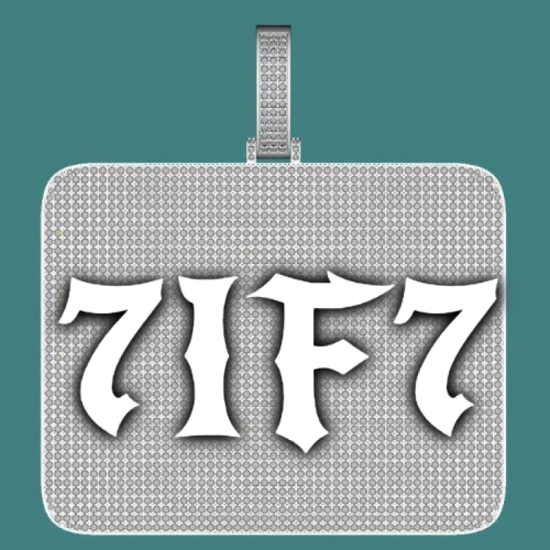 CUSTOM LETTER NECKLACE 3D BIG SQUARE sold by The GUU Shop