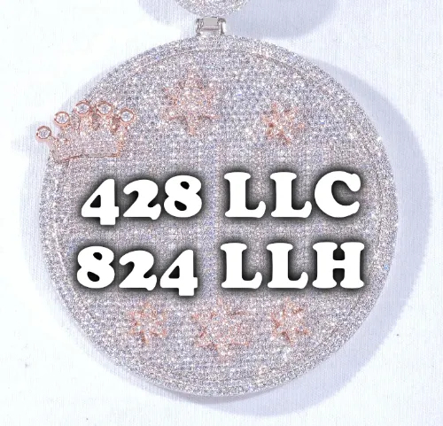 CUSTOM LETTER NECKLACE 3D BIG CROWN DISC sold by The GUU Shop