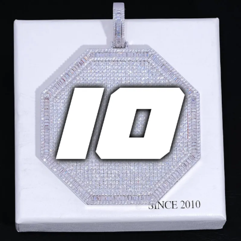 CUSTOM LETTER NECKLACE 3D BIG OCTAGON sold by The GUU Shop