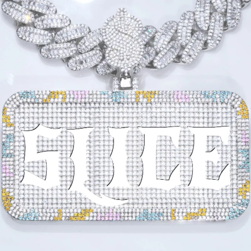 CUSTOM LETTER NECKLACE 3D COLORFUL SQUARE sold by The GUU Shop