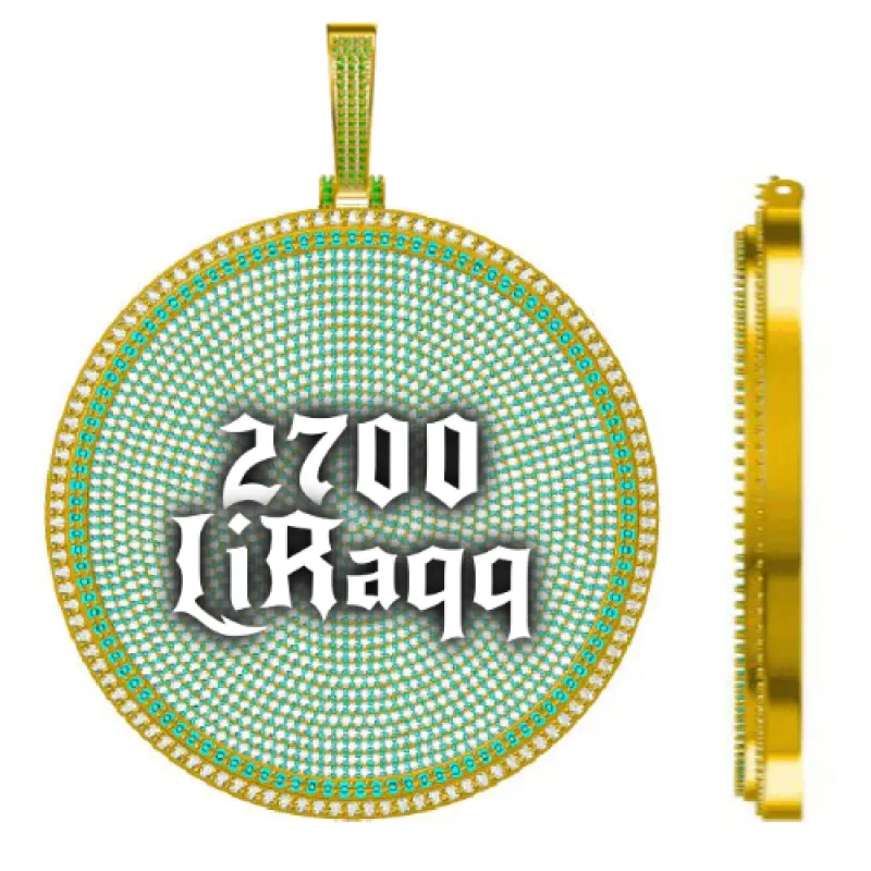 CUSTOM LETTER NECKLACE 3D BIG DISC sold by The GUU Shop