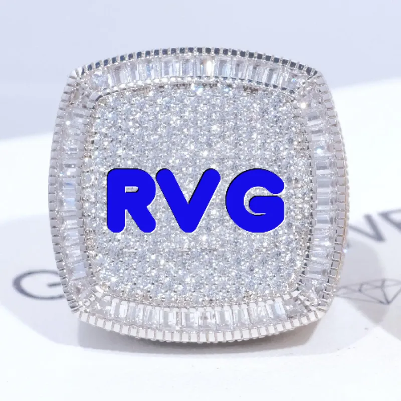 CUSTOM LETTER 3D ICED RING sold by The GUU Shop