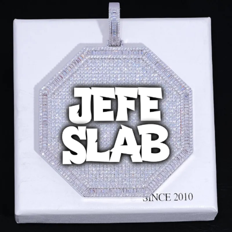 CUSTOM LETTER NECKLACE 3D BIG OCTAGON sold by The GUU Shop