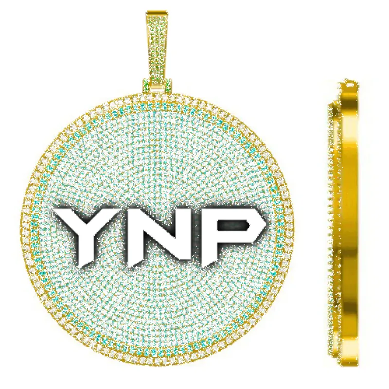 CUSTOM LETTER NECKLACE 3D BIG DISC sold by The GUU Shop