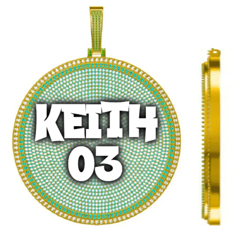 CUSTOM LETTER NECKLACE 3D BIG DISC sold by The GUU Shop