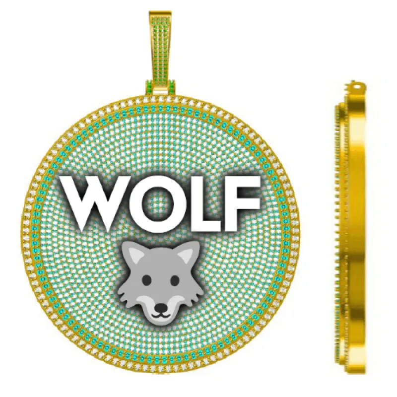 CUSTOM LETTER NECKLACE 3D BIG DISC sold by The GUU Shop