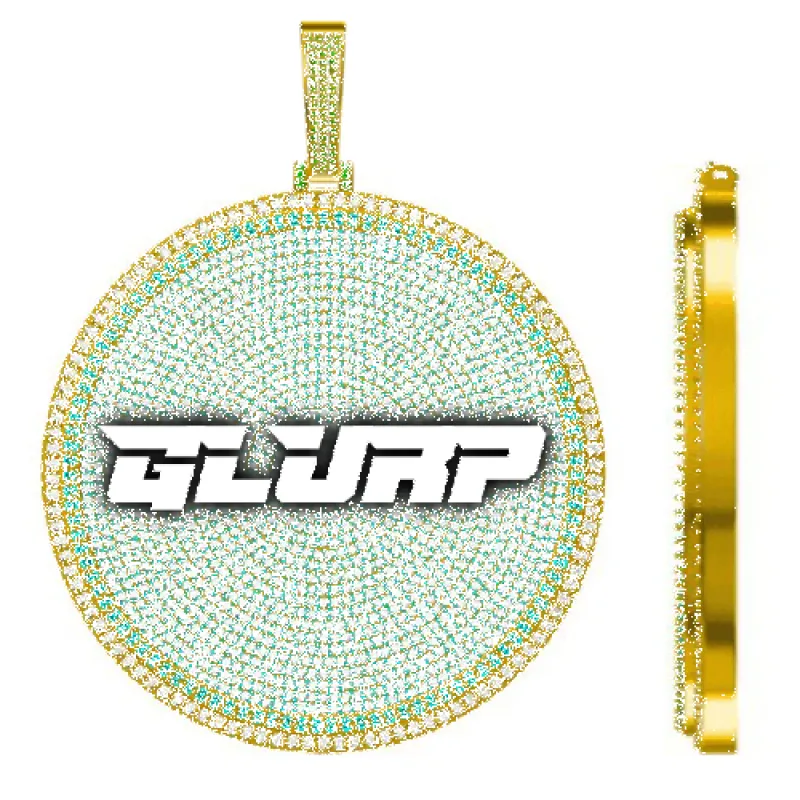 CUSTOM LETTER NECKLACE 3D BIG DISC sold by The GUU Shop