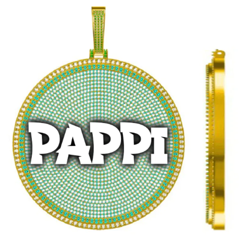 CUSTOM LETTER NECKLACE 3D BIG DISC sold by The GUU Shop