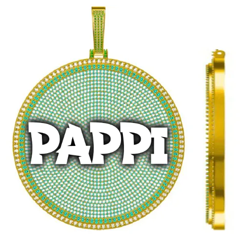 CUSTOM LETTER NECKLACE 3D BIG DISC sold by The GUU Shop