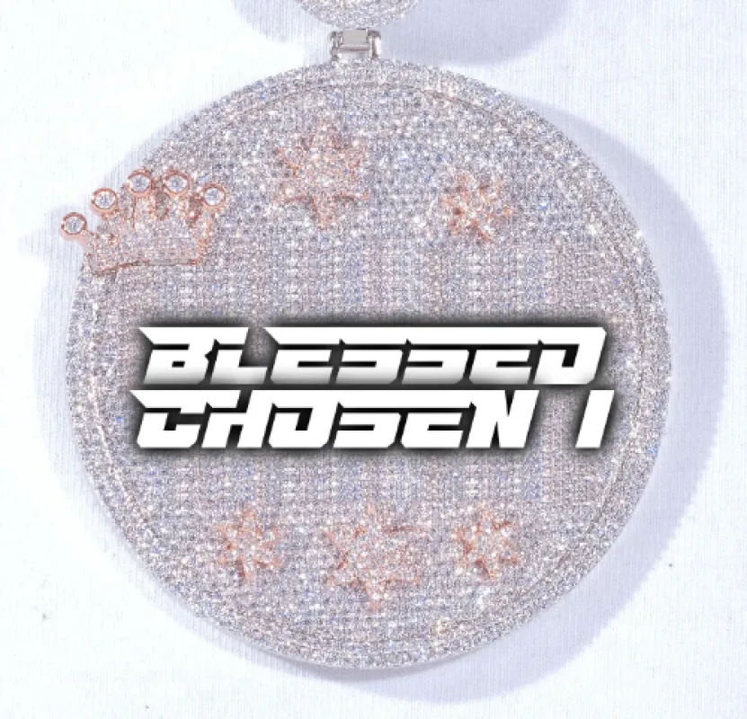 CUSTOM LETTER NECKLACE 3D BIG CROWN DISC sold by The GUU Shop