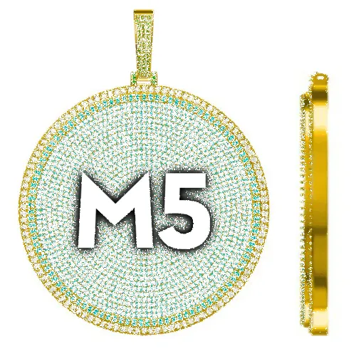 CUSTOM LETTER NECKLACE 3D BIG DISC sold by The GUU Shop