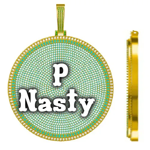 CUSTOM LETTER NECKLACE 3D BIG DISC sold by The GUU Shop