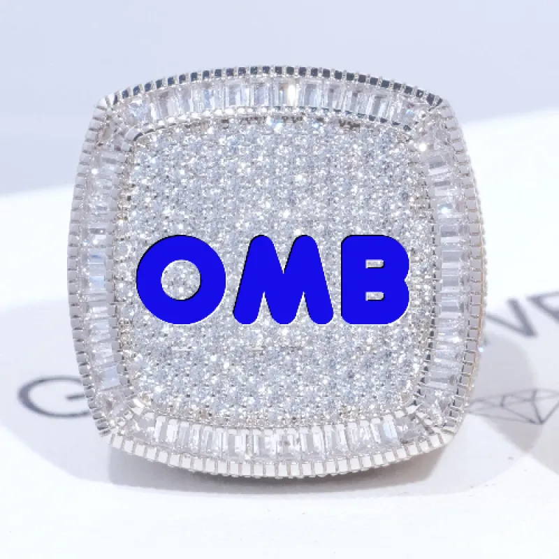 CUSTOM LETTER 3D ICED RING sold by The GUU Shop