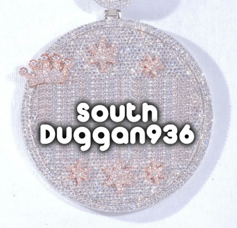 CUSTOM LETTER NECKLACE 3D BIG CROWN DISC sold by The GUU Shop