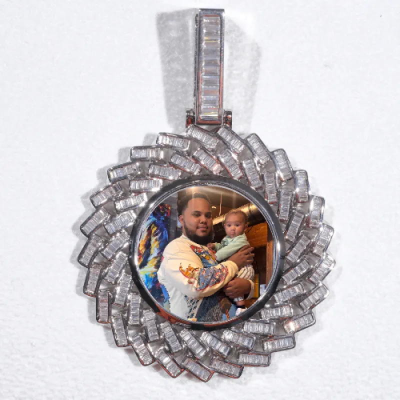 Large 3D Baguette Custom Picture Pendant sold by The GUU Shop