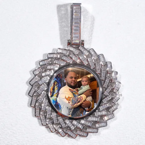 Large 3D Baguette Custom Picture Pendant sold by The GUU Shop