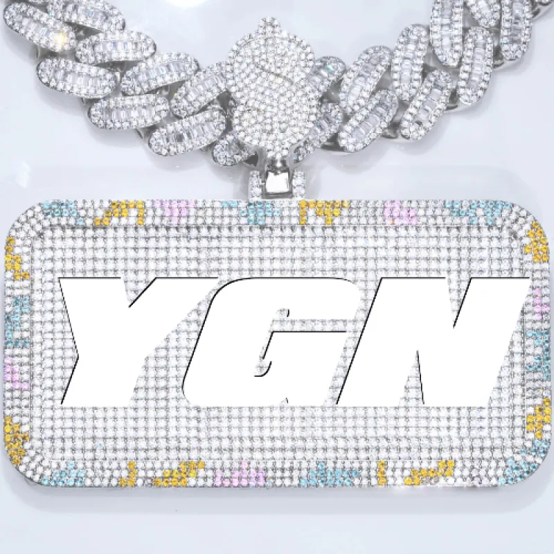 CUSTOM LETTER NECKLACE 3D COLORFUL SQUARE sold by The GUU Shop