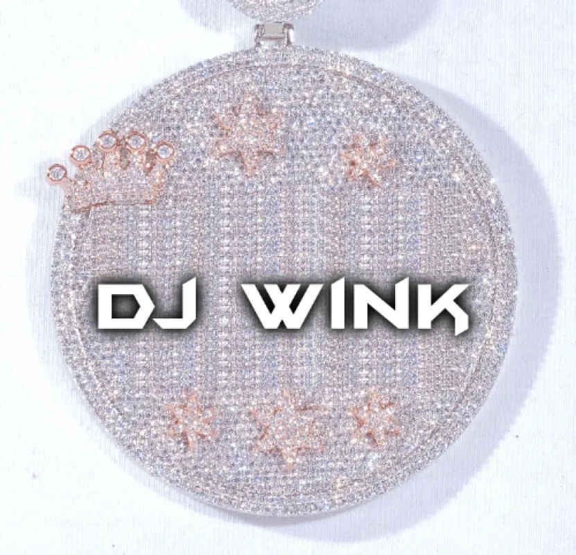 CUSTOM LETTER NECKLACE 3D BIG CROWN DISC sold by The GUU Shop